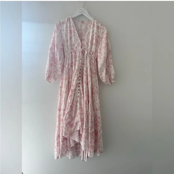 FREE PEOPLE Pappiet Midi Dress in Femme Combo S - Picture 4 of 9